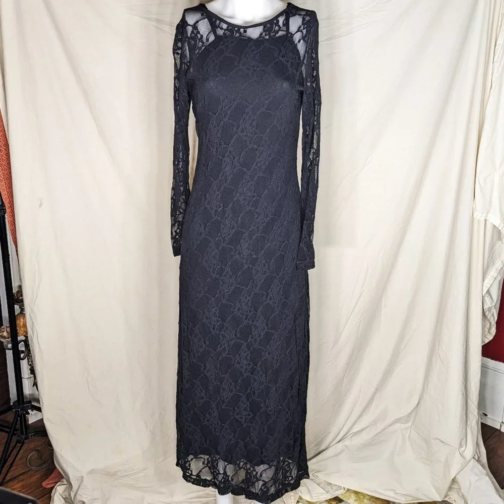 Jumping Joy | Dresses | Jumping Joy Vintage 9s Goth Lace Maxi Dress |  Poshmark